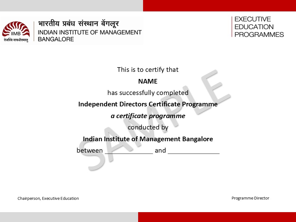 Certificate - IDCP