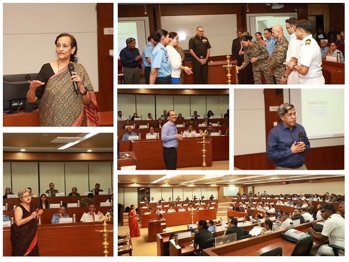 Collage of DGR custom programme's inaugural event featuring the lamp lighting ceremony and the programme director's introductory addresses