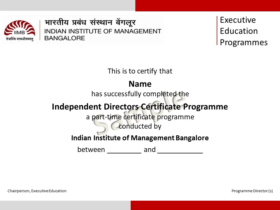 Independent Directors Programme Certificate